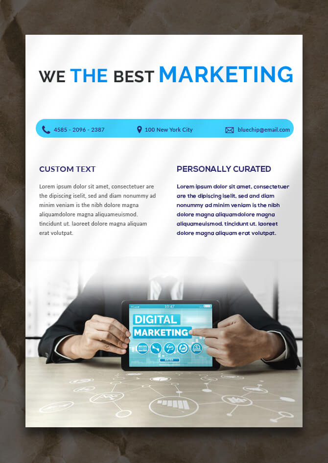 Marketing Data Sheet in PSD room