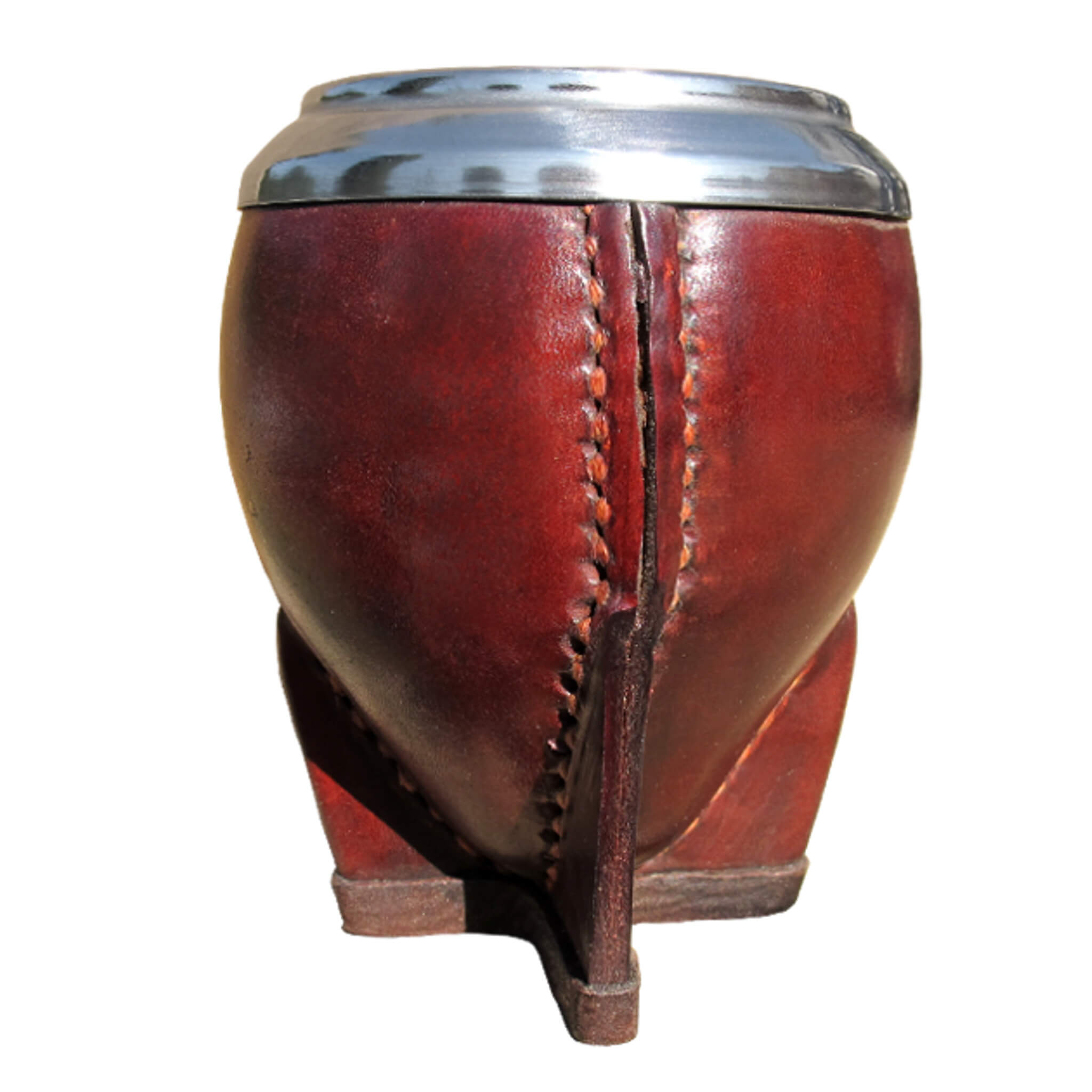 Leather, Metal Rimmed Mate Gourd Yerba Mate Shop