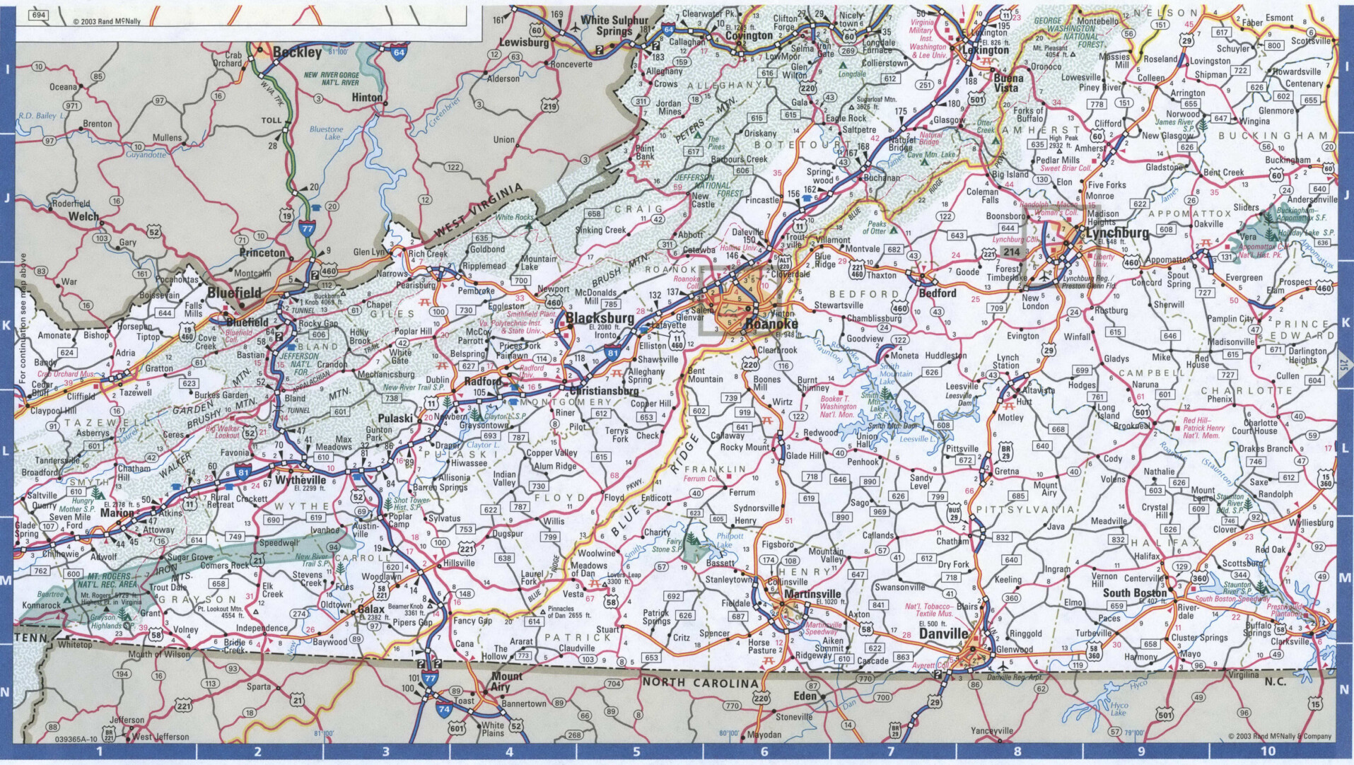 Virginia Western roads map.Map of West Virginia cities and highways
