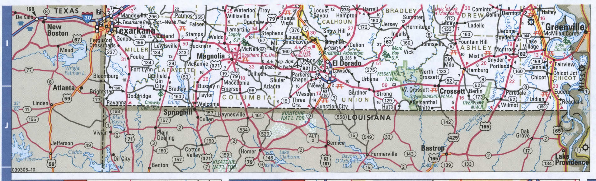 Arkansas detailed roads map