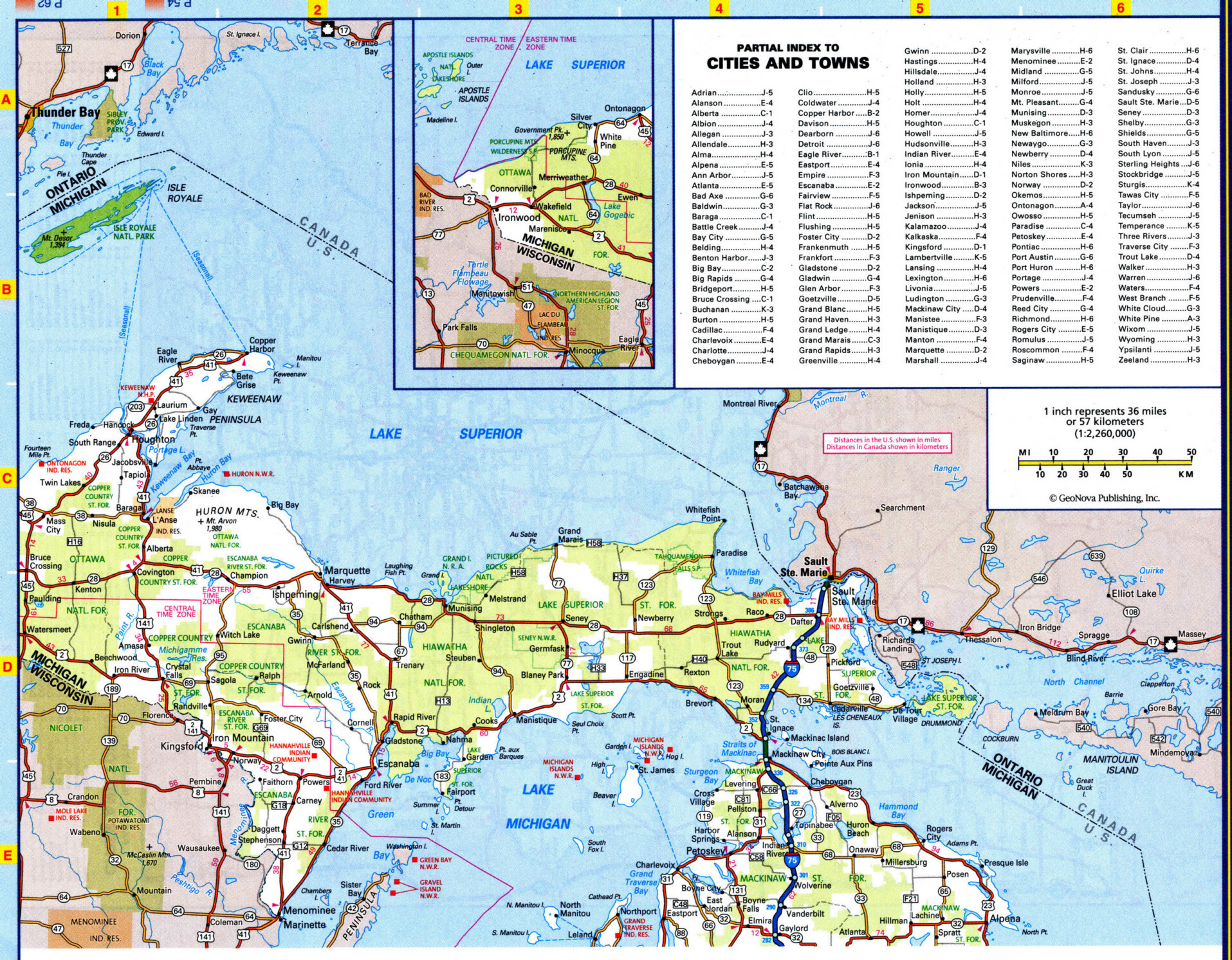 Map of Michigan roads and highways. Large detailed map of Michigan with