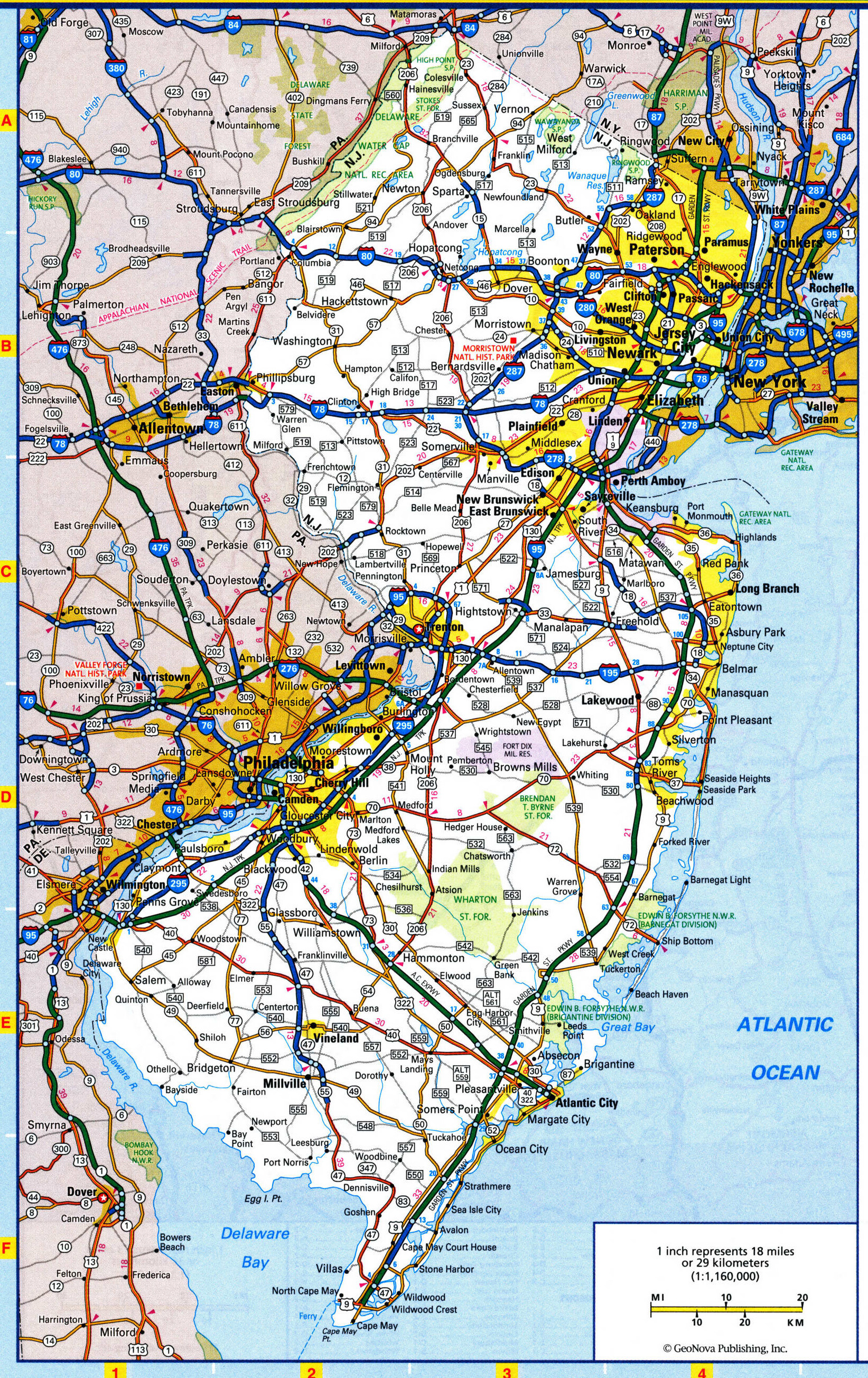 Map of New Jersey roads and highways