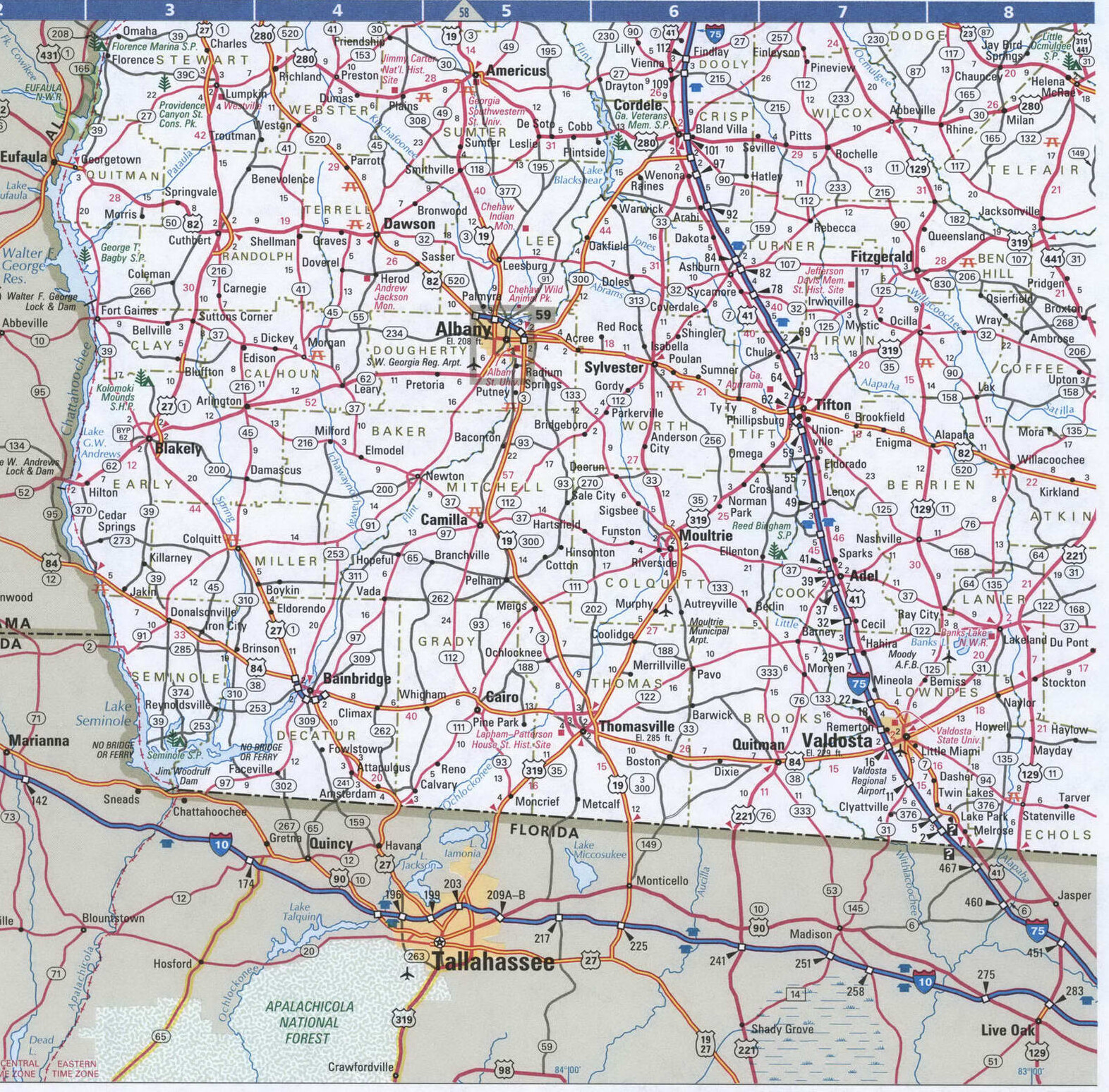 Map Of Southern Georgia Southern Georgia Highways Road Map. Free Printable Road Map Of Southern Georgia