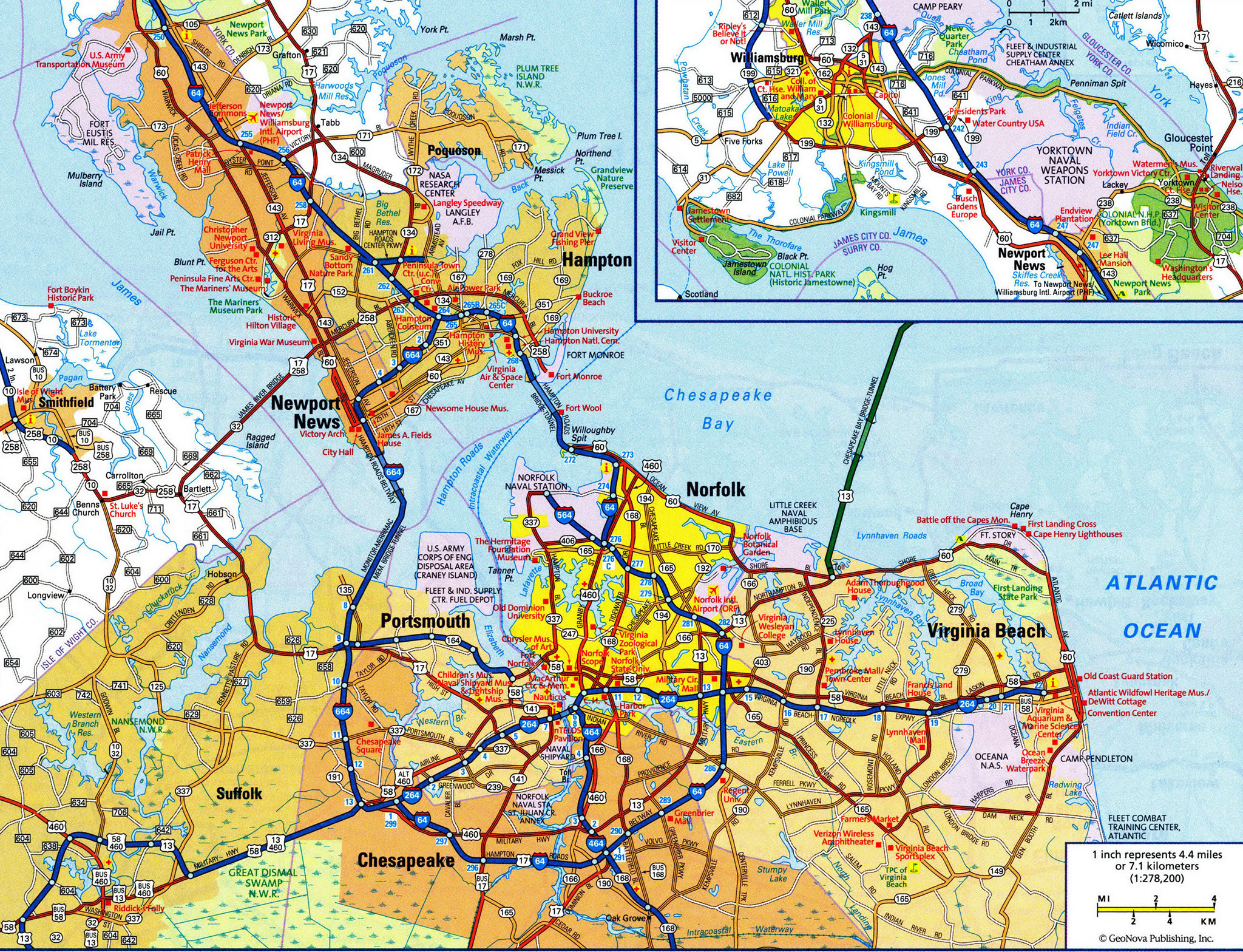 Road map of Norfolk Nebraska USA street area detailed free highway large