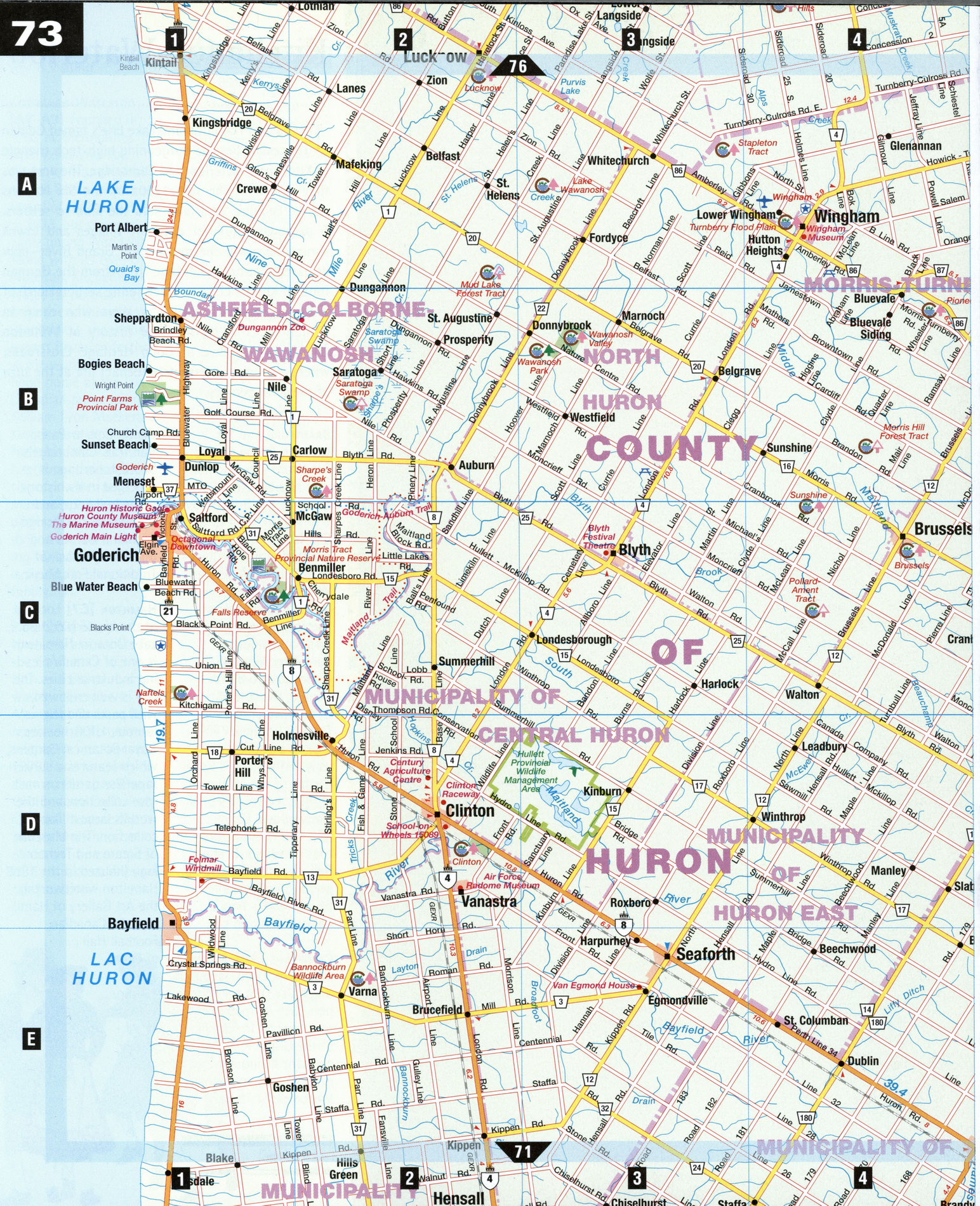 Map Of Goderich Area Road Map Goderich City Surrounding Area (Ontario, Canada) Free Use Large Scale