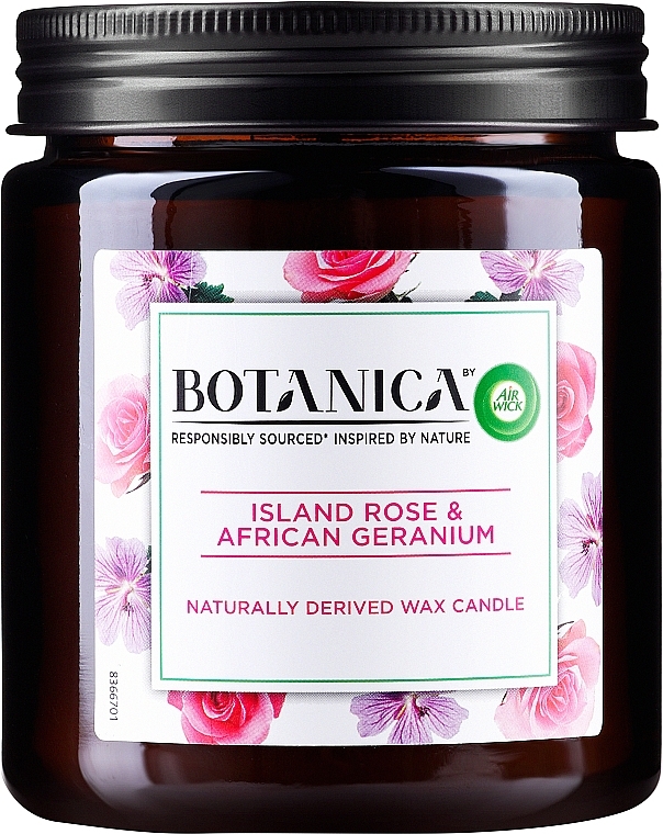 Air Wick Botanica Island Rose And African Geranium Scented Candle Glass