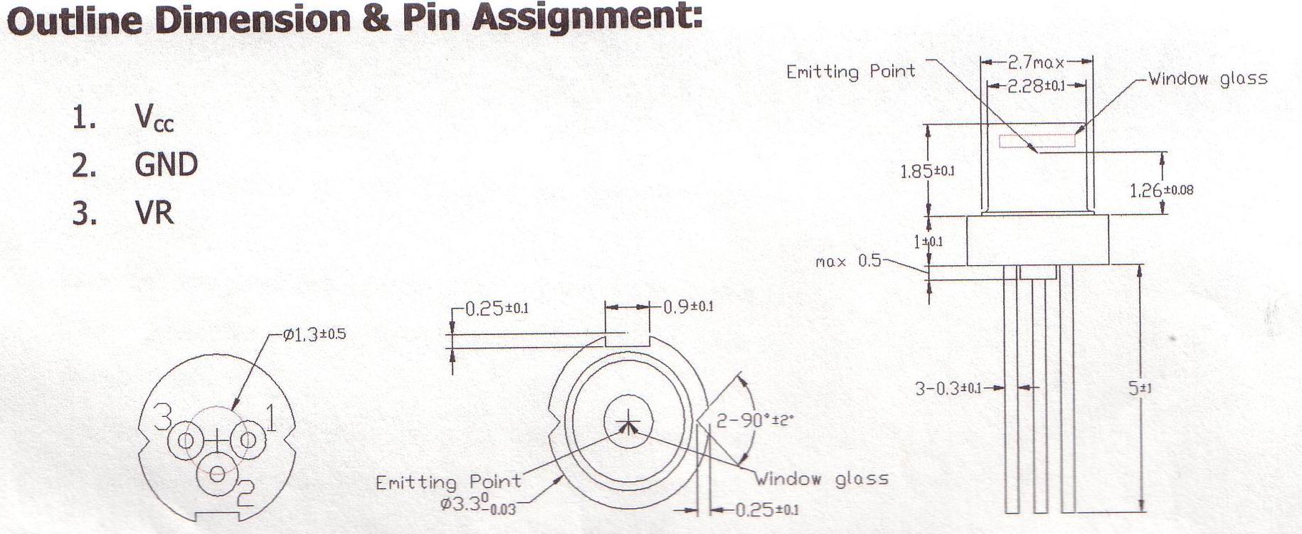 3.3mm Laser Diode or Module, Driver Circuit, Housing and Lens
