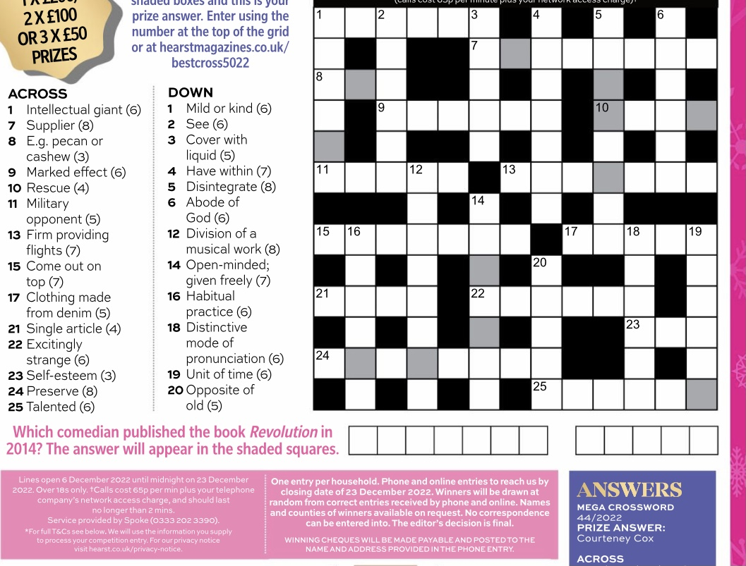 E 23/12 Win £200/£100/£50 Best Magazine issue 50 Crossword — MoneySavingExpert Forum