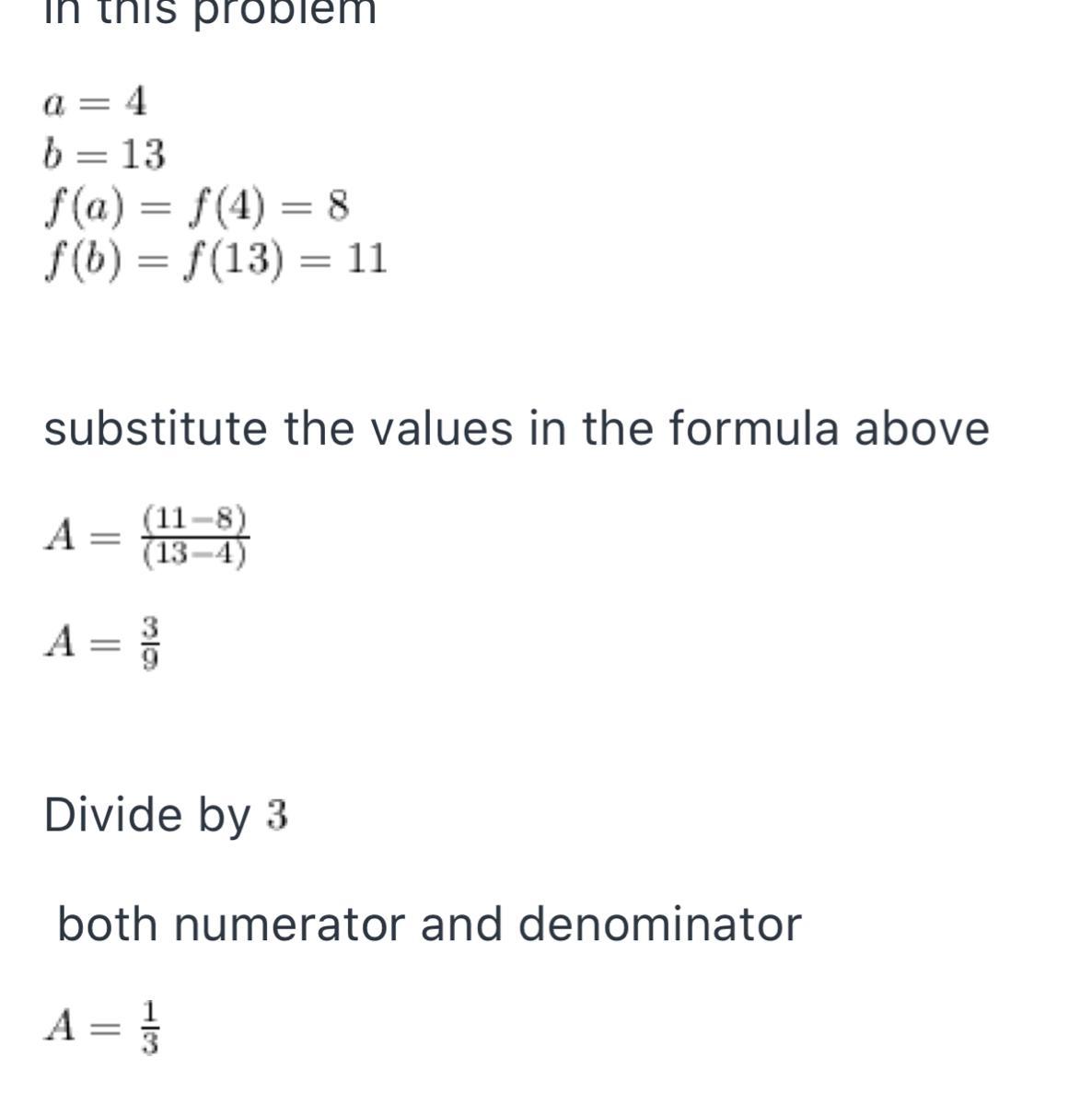 What is the average rate of change in f(x) over the interval [4,13