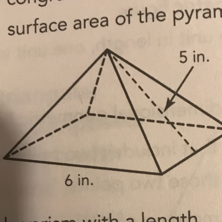 The pyramid shown had a square base and congruent triangular faces