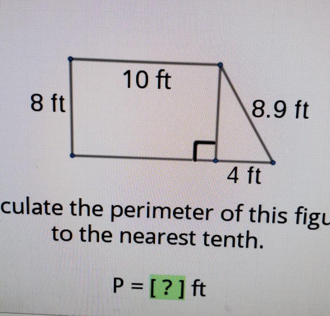 calculate the perimeter to the nearest tenth