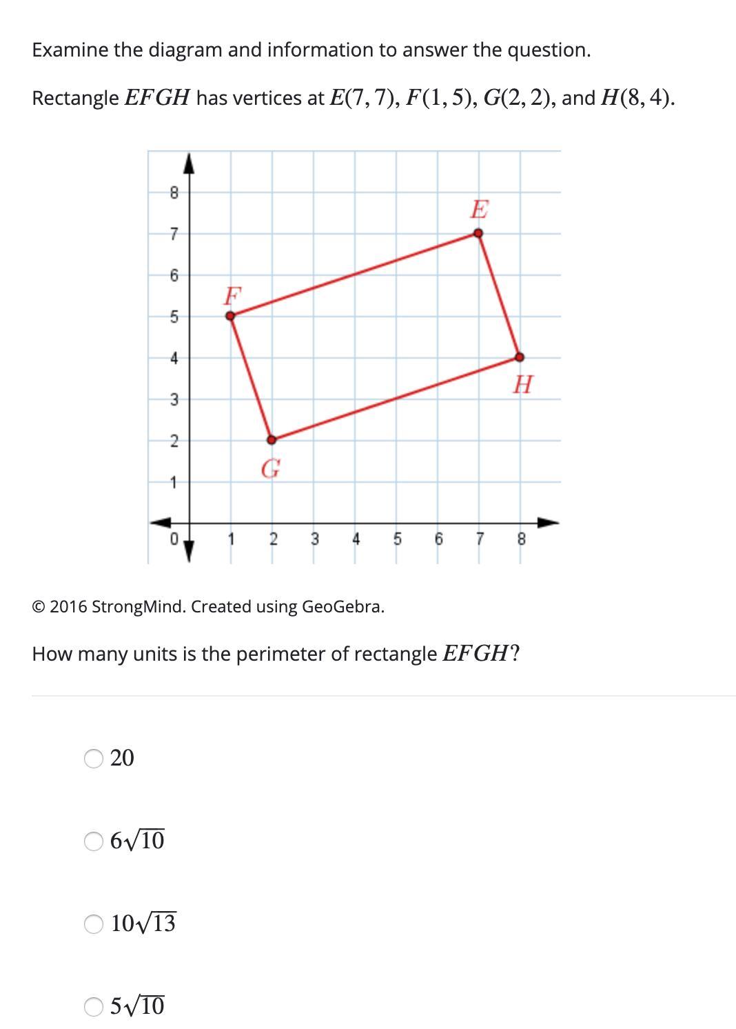 15: Please Help. How Many Units Is The Perimeter Of Rectangle Efgh? - Brainly.com
