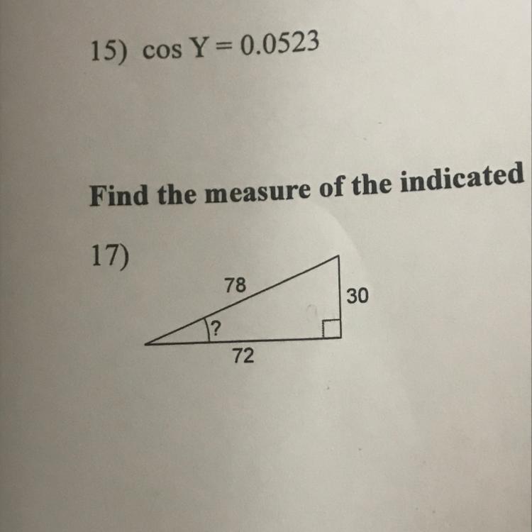 Find The Measure Of The Indicated Angle To The Nearest Degree. (Trigonometry) Plz Help - Brainly.com