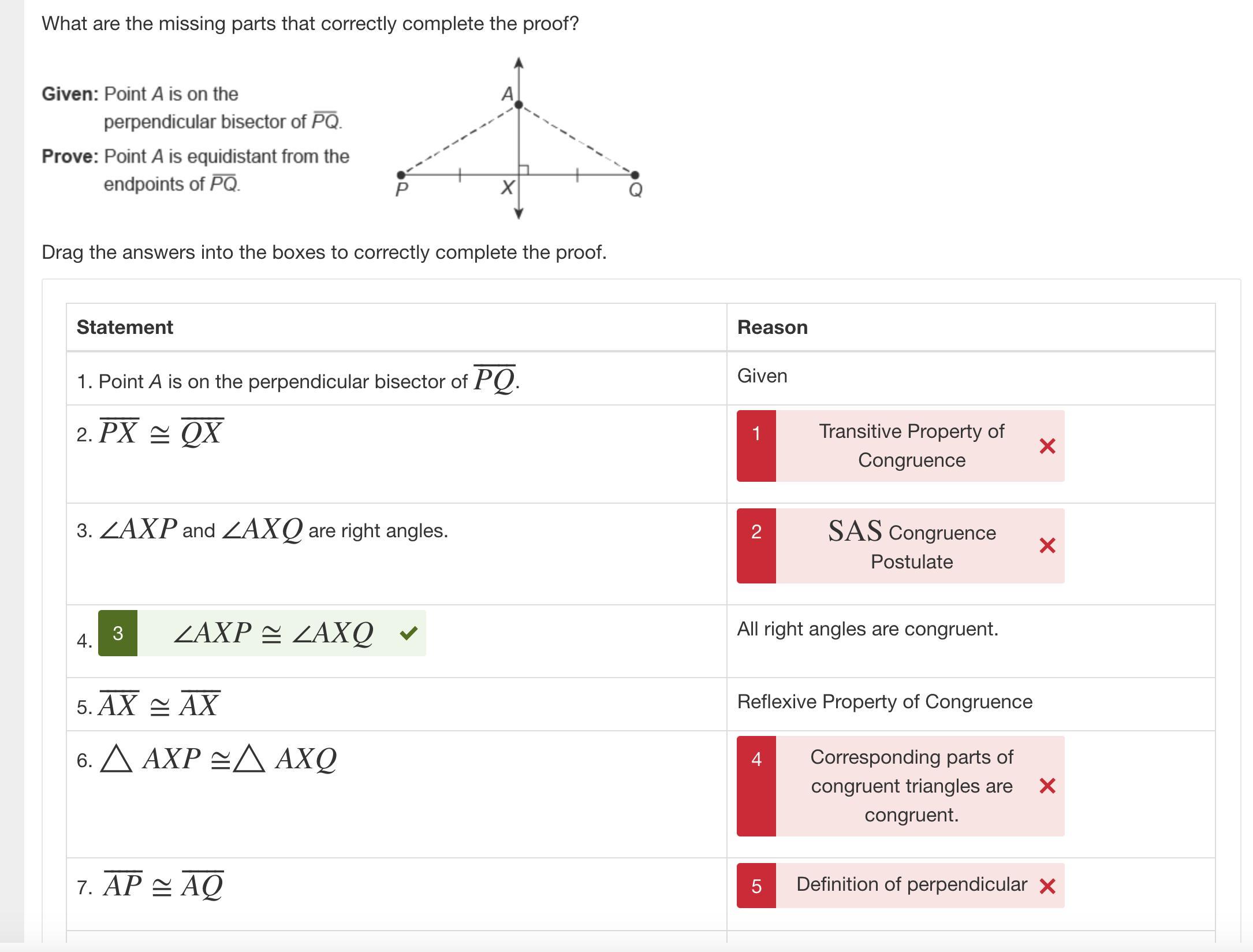 📈What are the missing parts that correctly complete the proof? Given