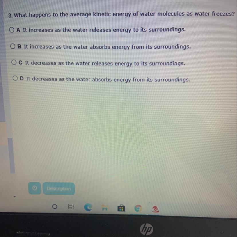 What happens to the average energy of water molecules as water