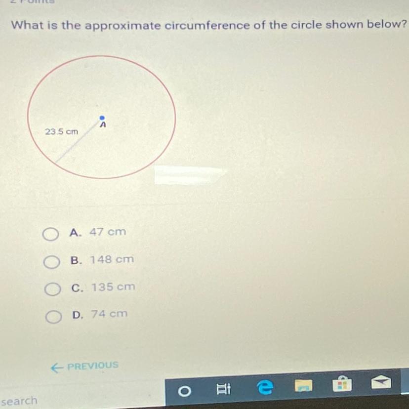 What Is The Approximate Circumference Of The Circle Shown Below - Brainly.com