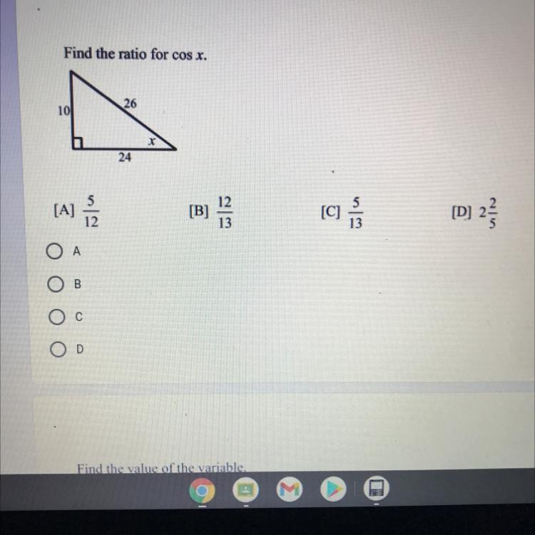 📈Pls Help! Find The Ratio For Cos X - Brainly.com