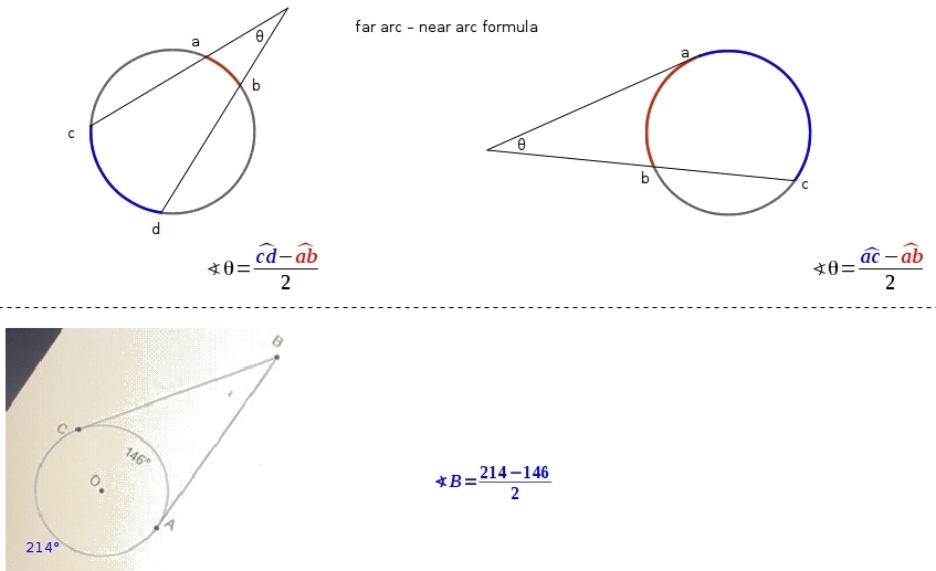 in the diagram of circle O, what is the measure of