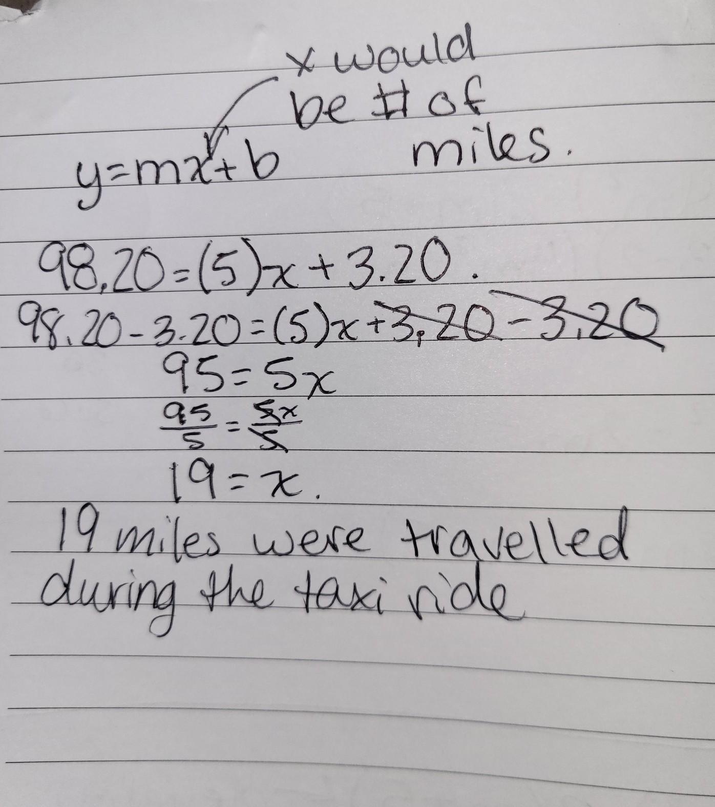 Madison took a taxi from her house to the airport. The taxi company