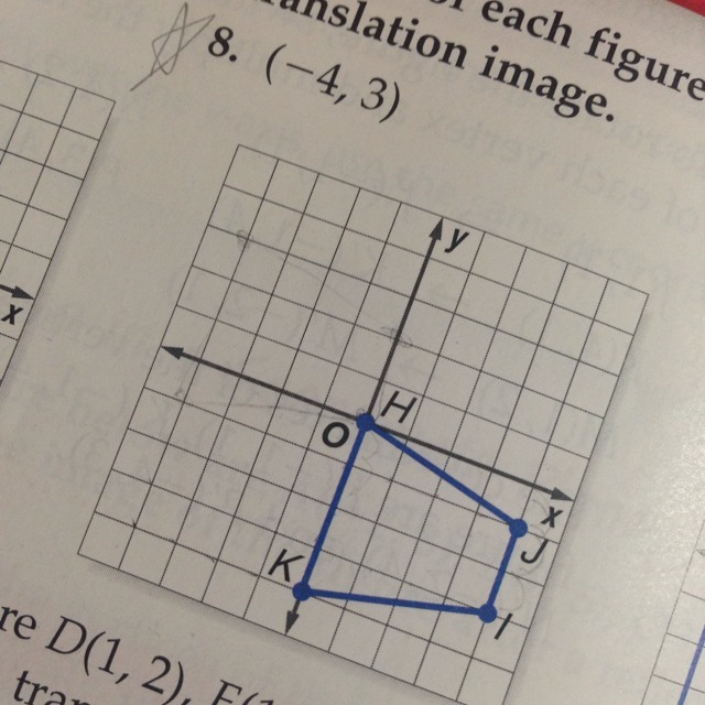 Find the coordinates of the vertices of each figure after the given