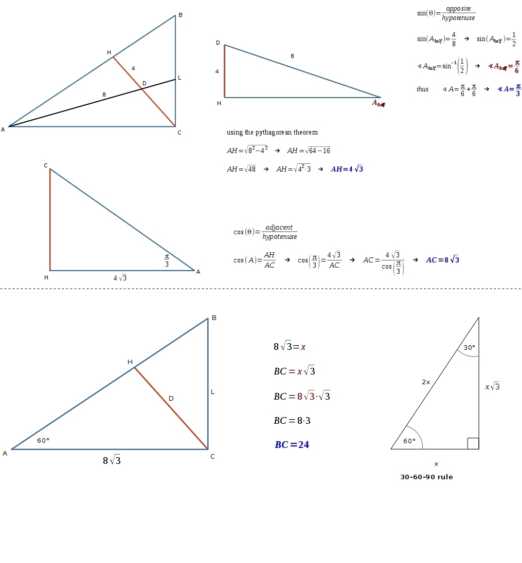 In right ∆ABC the altitude CH to the hypotenuse AB intersects angle