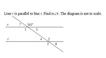 Line R Is Parallel To Line T. Find M 4. The Diagram Is Not To Scale - Brainly.com
