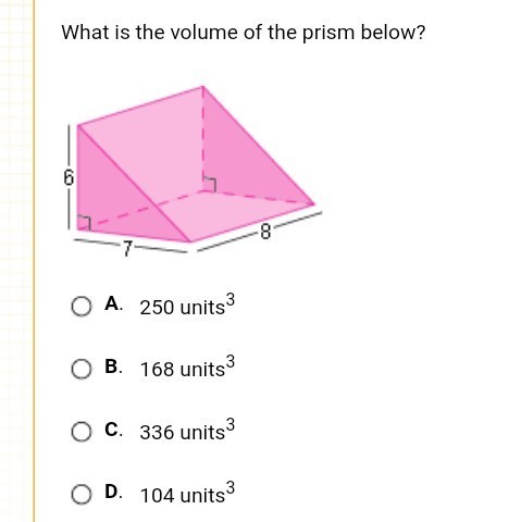 What Is The Volume Of The Prism Below - Brainly.com