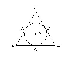 Lines Jk, Kl, And Lj Are All Tangent To Circle O. The Diagram Is Not Drawn To Scale. If Ja = 10, Al = - Brainly.com