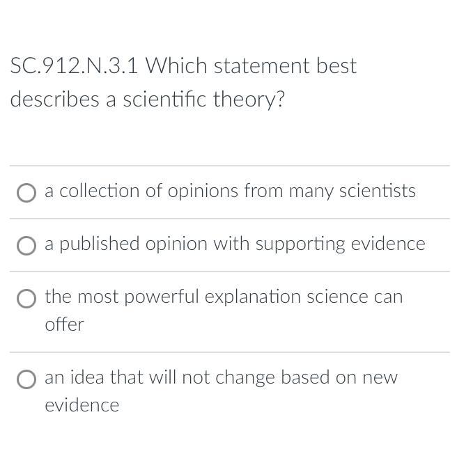 Which Statement Best Describes A Scientific Theory????Help Pleasee - Brainly.com