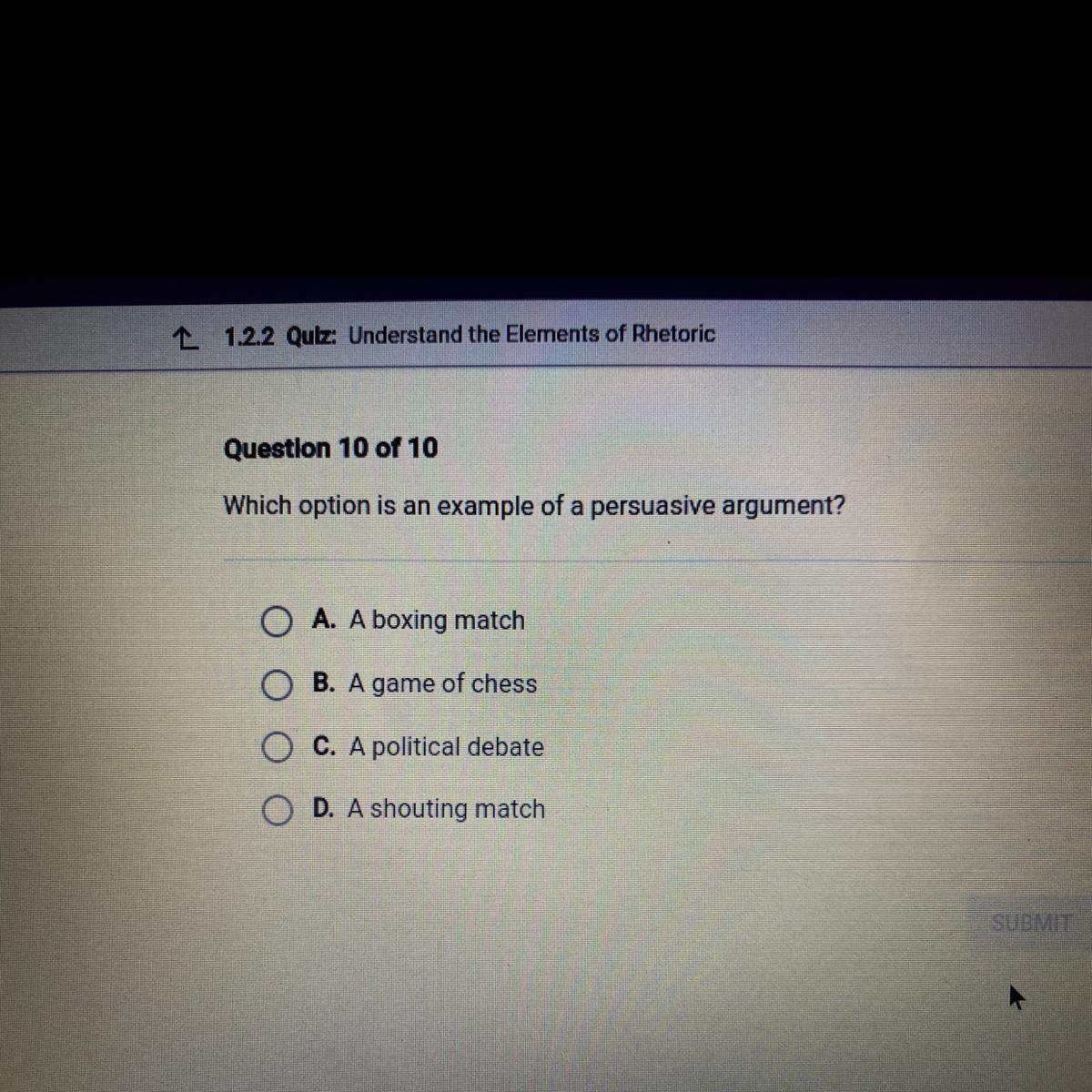 Which Option Is An Example Of A Persuasive Argument? - Brainly.com