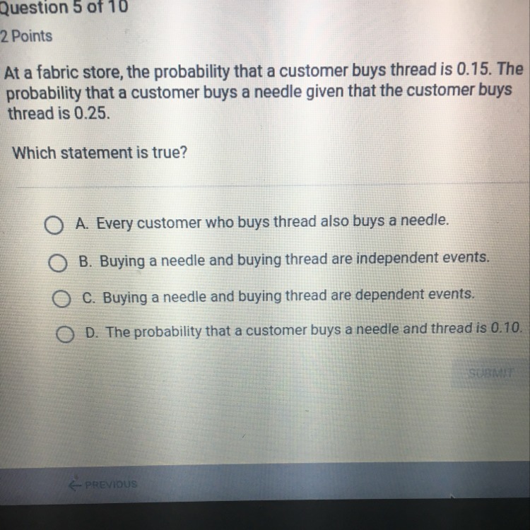 Which statement is true?
