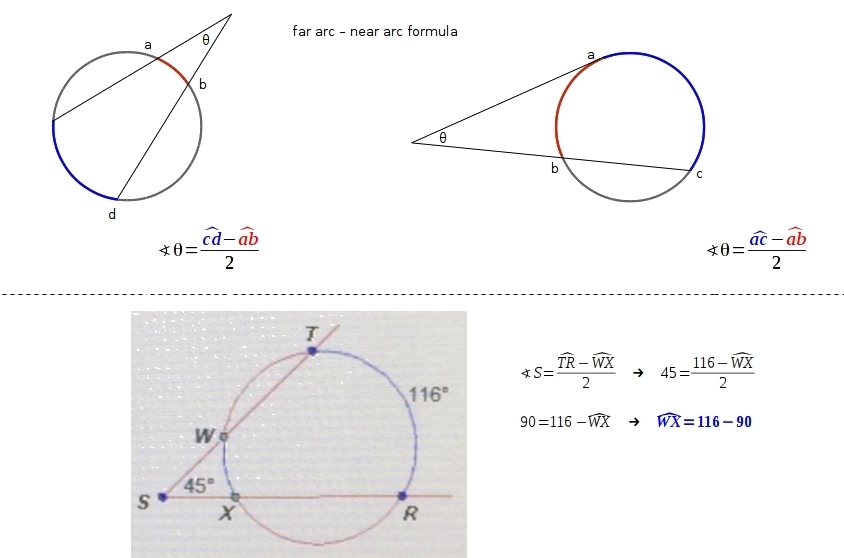 What is the Measure Of arc WX in the diagram below?