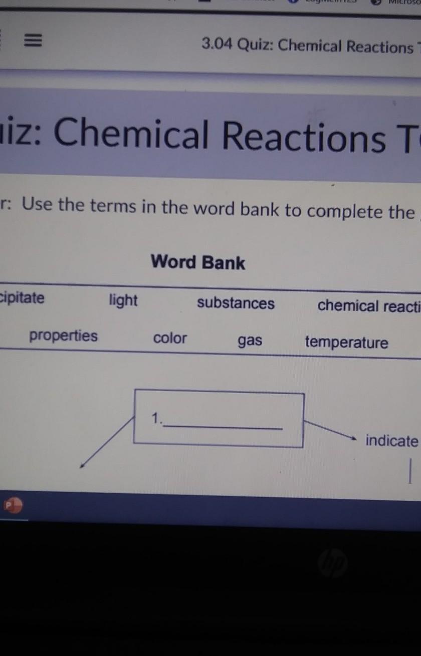 Graphic organizer Use the terms in the word bank to complete the