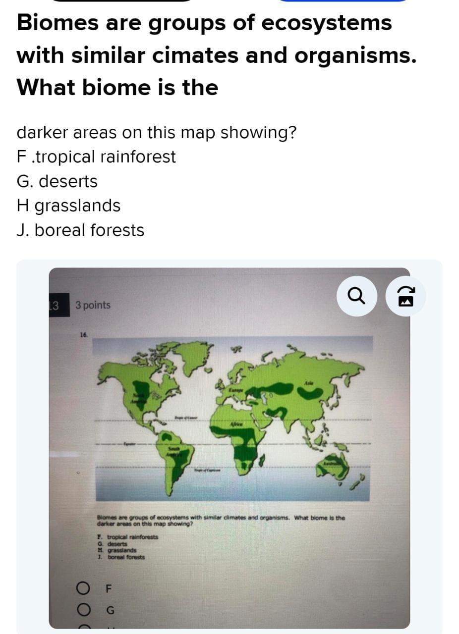 Biomes are groups of ecosystems with similar climates and organisms