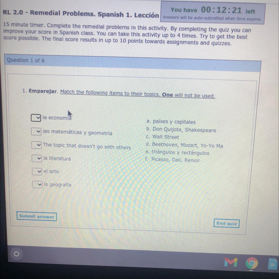 1 Emparejar Match The Following Items To Their Topics One Will Not Be Used Brainly Com