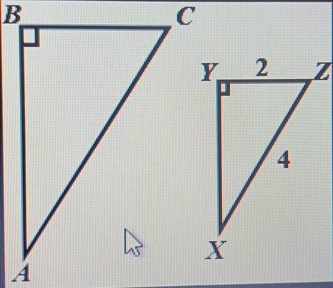 Triangles ABC and XYZ are similar. Find the value of x.