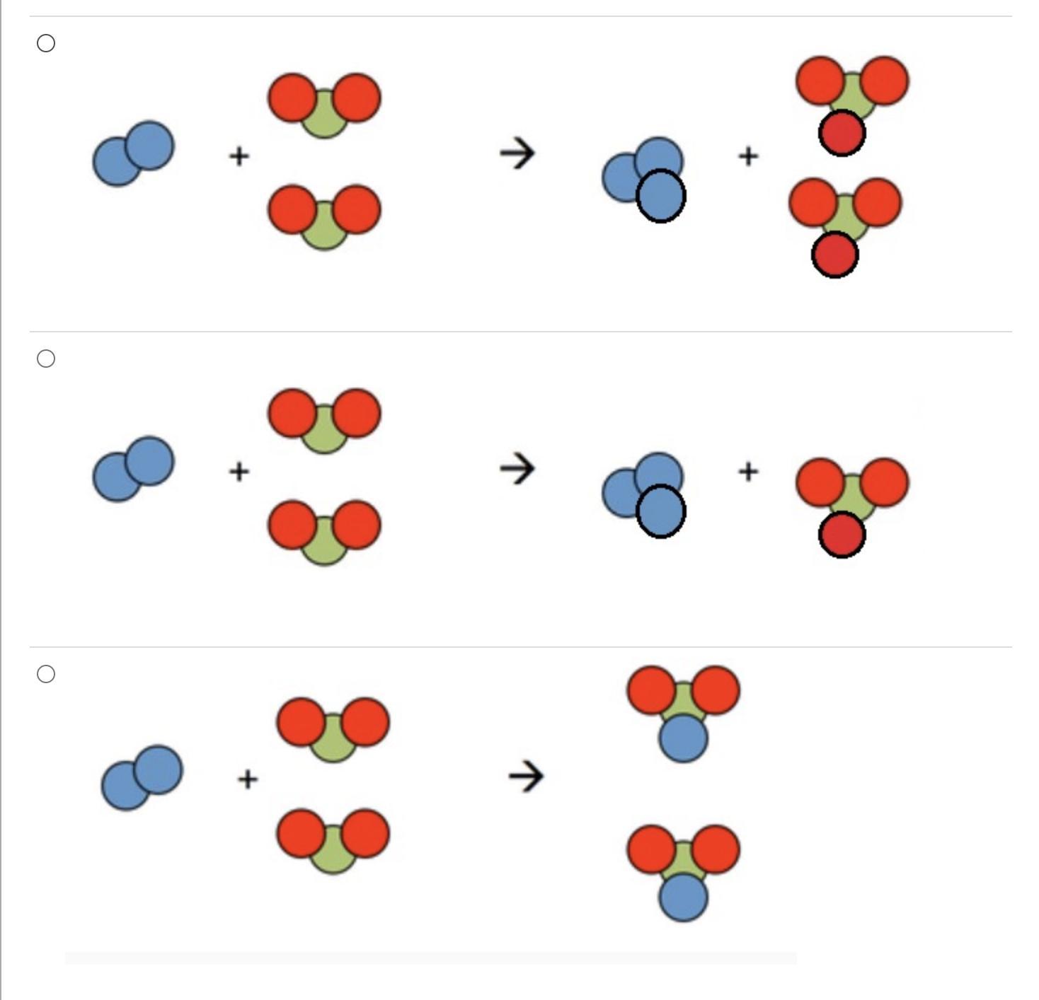 ⚗️Which of the following is an example of the Law of Conservation of