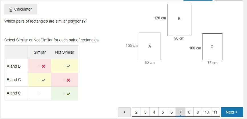 120 cm B Which pairs of rectangles are similar polygons? Select Similar