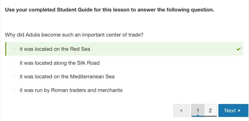 Why Did Adulis Become Such An Important Center Of Trade? It Was Located On The Mediterranean Sea It - Brainly.com