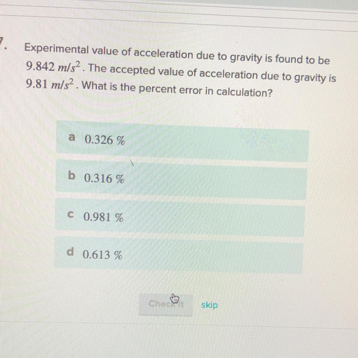 What Is The Value Of Acceleration Due To Gravity G On