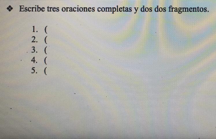 Las oraciones pueden ser de lo que sea. (translator) write three