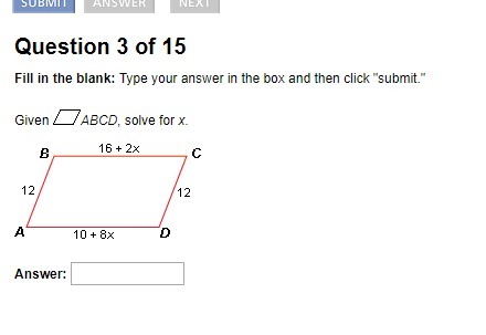 Given Abcd, Solve For X. - Brainly.com