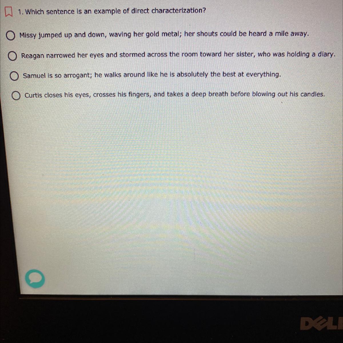 Which sentence is an example of direct characterization?