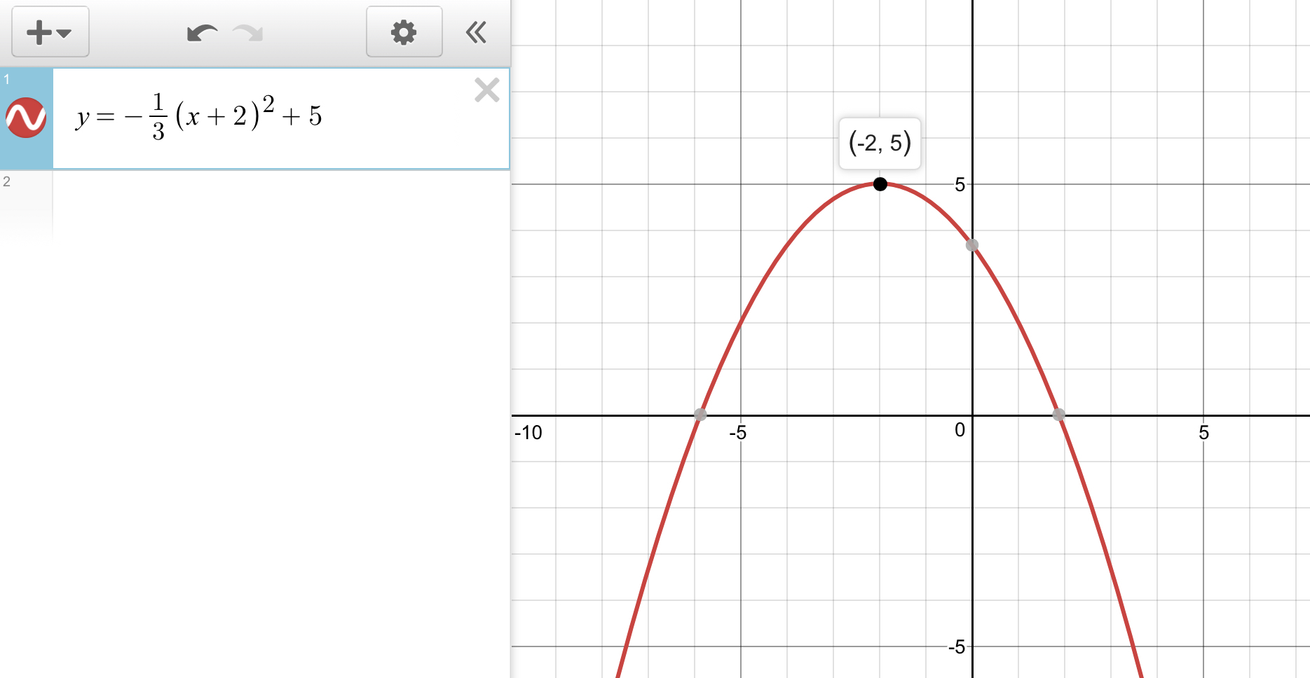 consider the graph that represents the following quadratic equation y