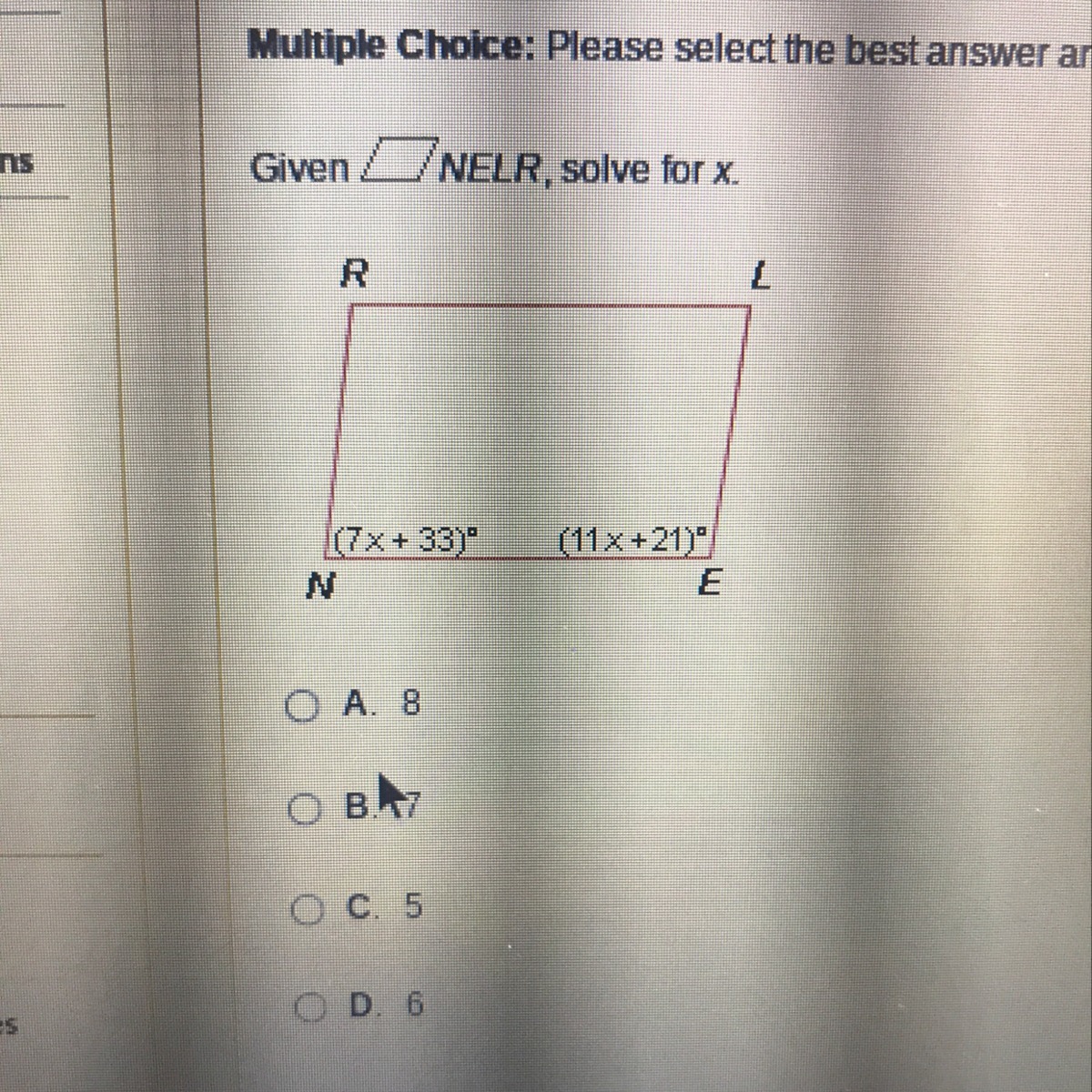 given NELR, solve for x