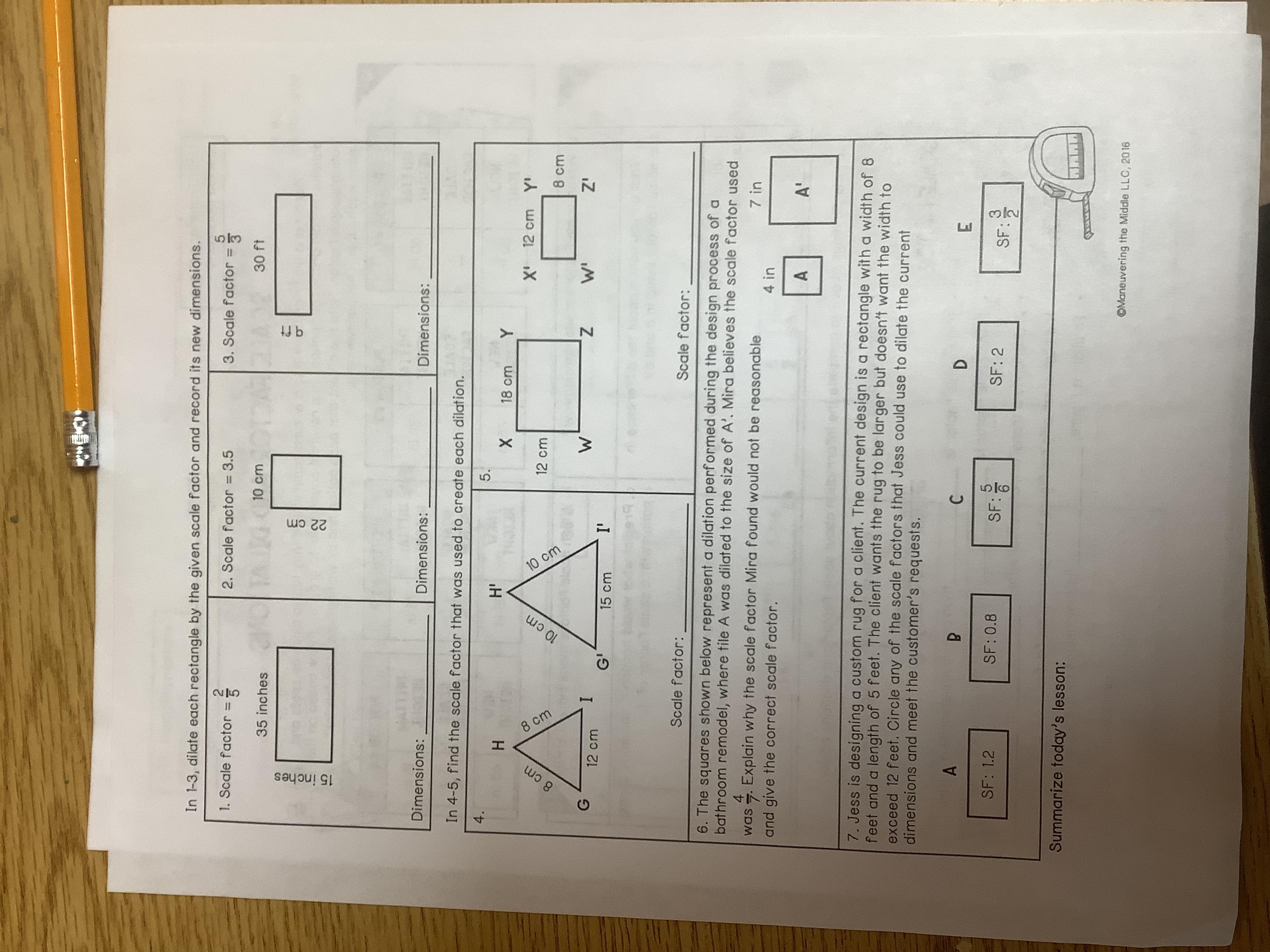 I need help on scale factors and dilations