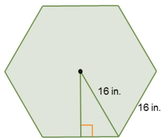 Find the missing measures in this regular hexagon.A regular hexagon has