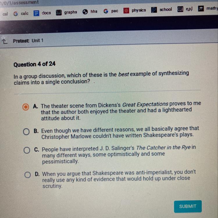 In a group discussion, which of these is the best example of