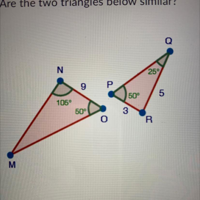 📈Plzz Help!! Are The Two Triangles Below Similar? (6 Points) 1) No, Because The Corresponding Sides - Brainly.com