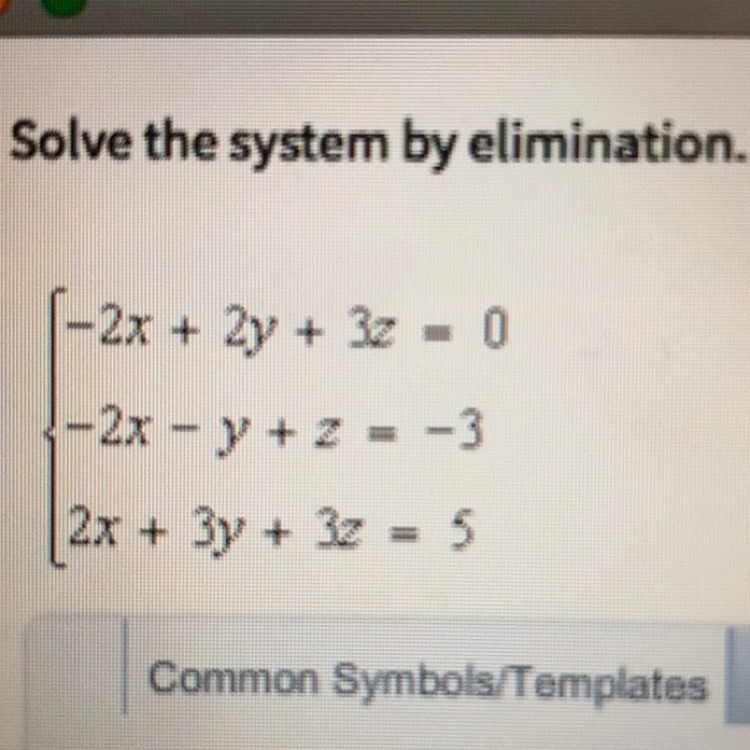 Solve the system using elimination...